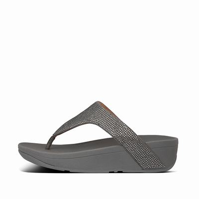 Fitflop Women's LOTTIE Shimmercrystal Toe-Post Sandals - Grey, KX5684173